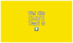Read more about the article 옛날 예능 다시보기 사이트 추천